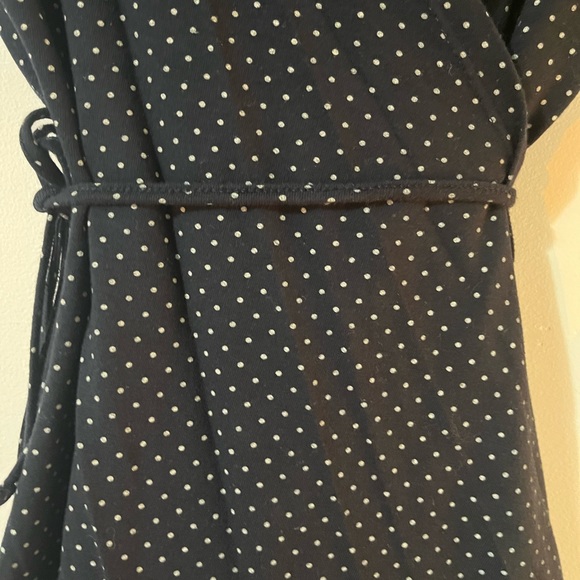 Brandy Melville Navy Blue Wrap Dress with White Dots - Picture 4 of 4
